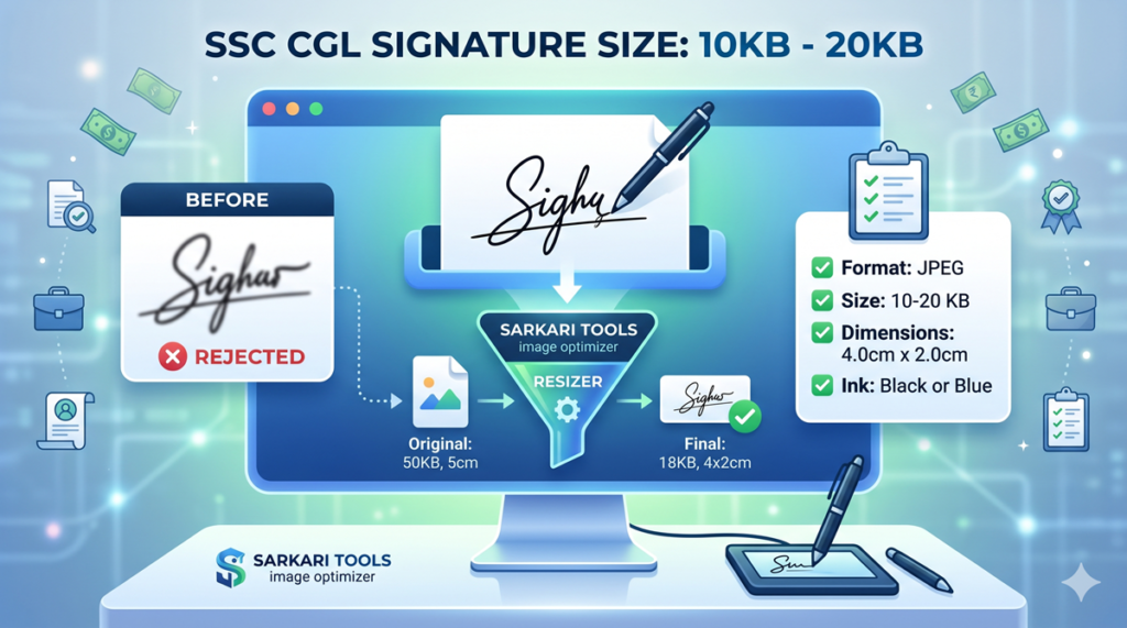 Ssc System Tools SSC CGL Signature Size 2026: Complete Guide & How to Resize Using ...